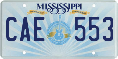 MS license plate CAE553