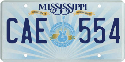 MS license plate CAE554