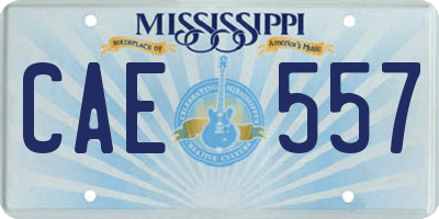 MS license plate CAE557