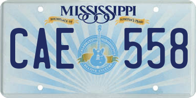 MS license plate CAE558