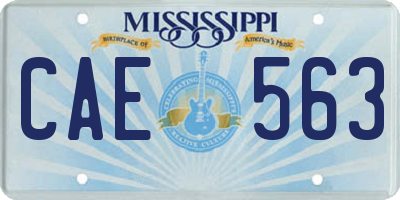 MS license plate CAE563