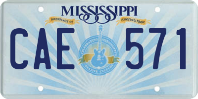MS license plate CAE571