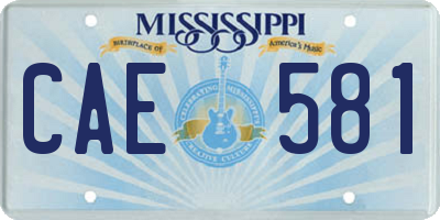 MS license plate CAE581