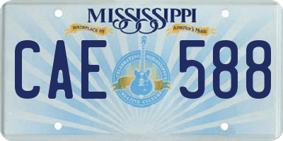 MS license plate CAE588