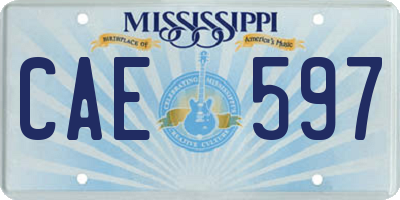 MS license plate CAE597