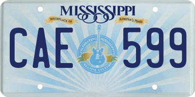 MS license plate CAE599