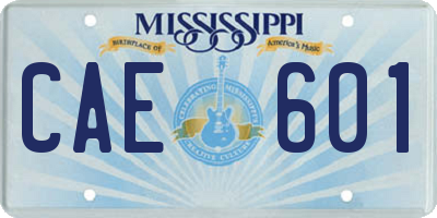 MS license plate CAE601