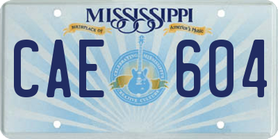MS license plate CAE604