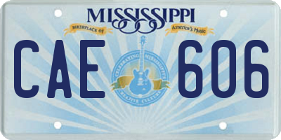 MS license plate CAE606