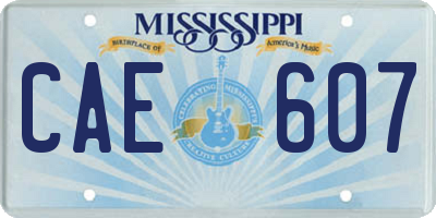 MS license plate CAE607