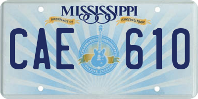 MS license plate CAE610