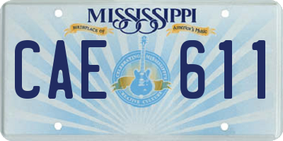 MS license plate CAE611