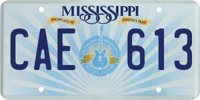 MS license plate CAE613