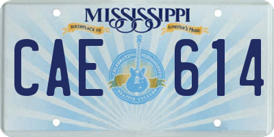 MS license plate CAE614