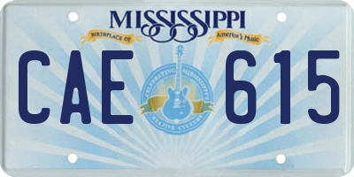 MS license plate CAE615