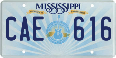 MS license plate CAE616