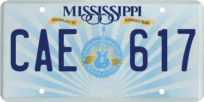 MS license plate CAE617