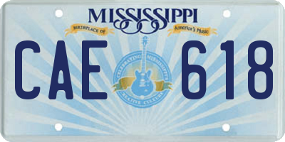 MS license plate CAE618