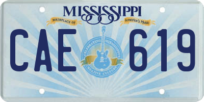 MS license plate CAE619