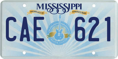 MS license plate CAE621