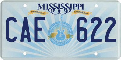 MS license plate CAE622