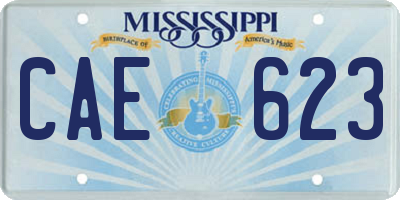 MS license plate CAE623