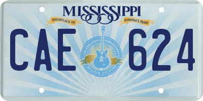 MS license plate CAE624