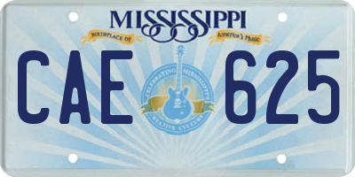 MS license plate CAE625