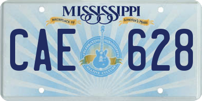 MS license plate CAE628