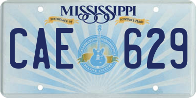 MS license plate CAE629