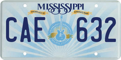 MS license plate CAE632