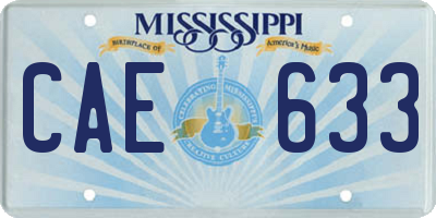 MS license plate CAE633
