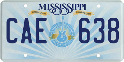 MS license plate CAE638