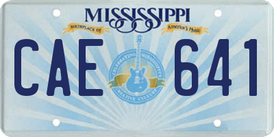 MS license plate CAE641