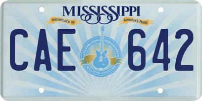 MS license plate CAE642