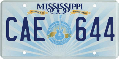 MS license plate CAE644
