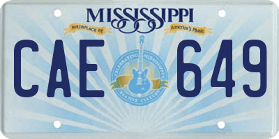 MS license plate CAE649