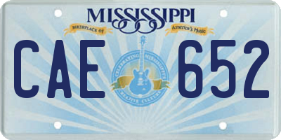 MS license plate CAE652