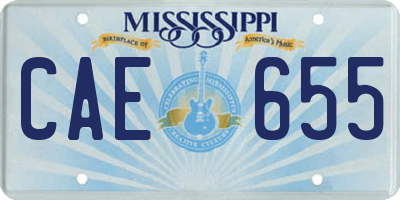 MS license plate CAE655