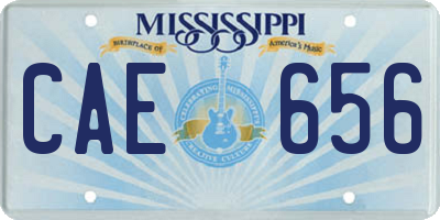 MS license plate CAE656