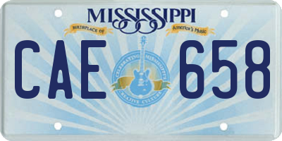 MS license plate CAE658