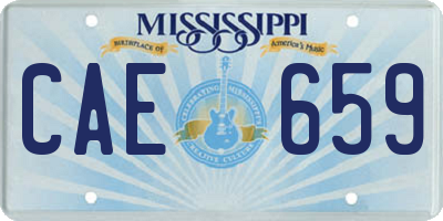 MS license plate CAE659