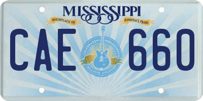 MS license plate CAE660
