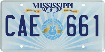 MS license plate CAE661