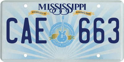 MS license plate CAE663