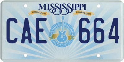 MS license plate CAE664