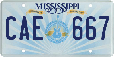 MS license plate CAE667
