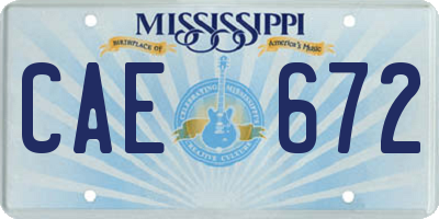 MS license plate CAE672