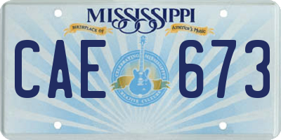 MS license plate CAE673
