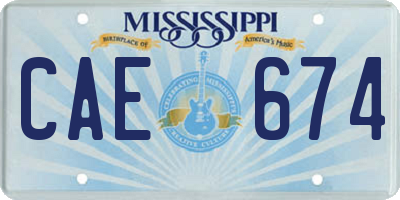 MS license plate CAE674